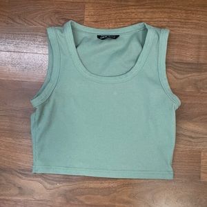 Shein green cropped tank top